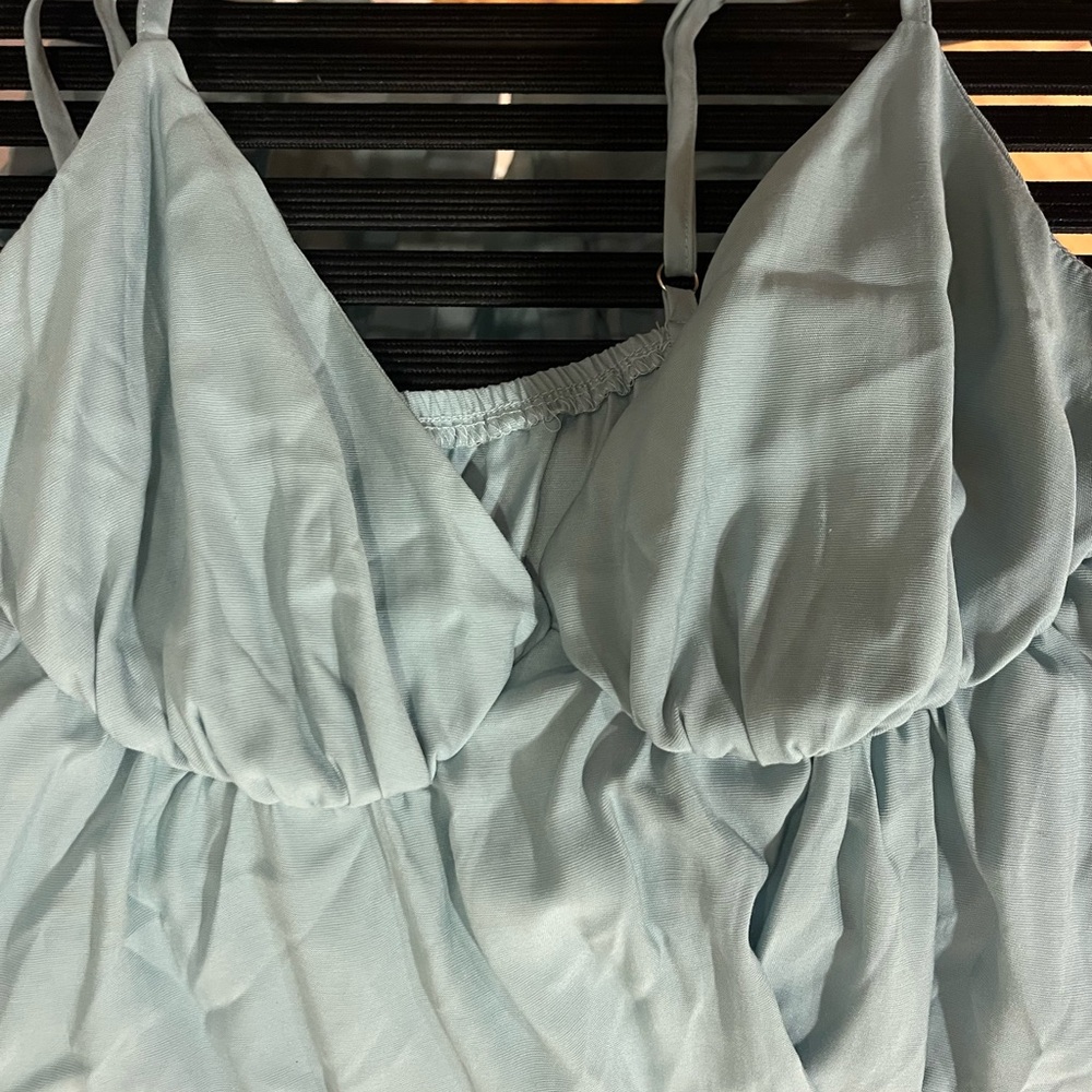 Chic Light Blue Spaghetti Strap Top